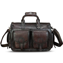 Load image into Gallery viewer, Genuine Leather Messenger Bag and Briefcase Purse for Men Real Leather Shoulder Bag Top Handle Satchel Purse for Laptop Strap