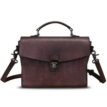 Load image into Gallery viewer, Genuine Leather Satchel Purse for Women Vintage Handmade Top Handle Handbag Retro Designer Crossbody Bags