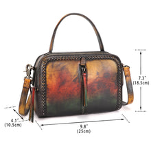 Load image into Gallery viewer, Genuine Leather Small Satchel Purses and Handbags Shoulder Bag for Women Vintage Real Leather Crossbody Purse with Strap