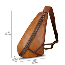 Load image into Gallery viewer, Genuine Leather Silng Bag for Women and Men Vintage Leather Sling Backpack Shoulder Crossbody Bag Chest Purses