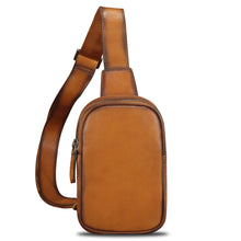 Load image into Gallery viewer, Genuine Leather Sling Bag for Women Small Crossbody Purse Handmade Daypack Retro Shoulder Backpack Vintage Chest Pack