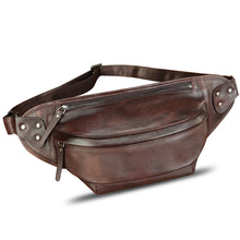 Load image into Gallery viewer, Genuine Leather Fanny Packs for Men and Women Hip Waist Bag Real Leather Fanny Bag Sling Bag Crossbody Chest Purses