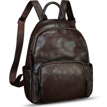 Load image into Gallery viewer, Genuine Leather Fashion Backpack for Women Vintage Satchel Soft Real Leather Knapsack Purse Rucksack Daypack Ba
