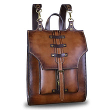 Load image into Gallery viewer, Genuine Leather Backpack for Women and Men Vintage Rucksack Convertible Casual Daypack Handmade Western Satchel Sling Purse