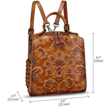 Load image into Gallery viewer, Genuine Leather Satchel for Women Purse Convertible Backpack Embossed Leather Crossbody Handbag Top Handle Bag