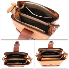 Load image into Gallery viewer, Genuine Leather Crossbody Bag for Women Vintage Shoulder Satchel Purse with Convertible Double Straps Handbag