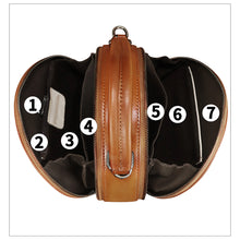 Load image into Gallery viewer, Genuine Leather Crossbody Bag for Women Retro Leather Handmade Small Round Satchel Handbag Circle Purse
