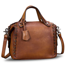 Load image into Gallery viewer, Genuine Leather Satchel for Women Handmade Vintage Crossbody Bag Shoulder Purses for Ladies