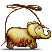 Load image into Gallery viewer, Genuine Leather Small Bag for Women Cell Phone Bag Pouch Handmade Cute Elephant Shape Fashion Shoulder Crossbody Bag