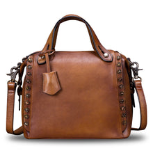 Load image into Gallery viewer, Genuine Leather Satchel for Women Handmade Vintage Crossbody Bag Shoulder Purses for Ladies