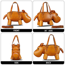 Load image into Gallery viewer, Genuine Leather Purses and Handbags for Women Hippo Shape Shoulder Bag Crossbody