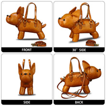 Load image into Gallery viewer, Genuine Leather Purses and Handbags for Women Unique Handmade French Bulldog Shape Crossbody Shoulder Bag Vintage Satchel