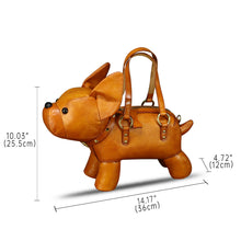 Load image into Gallery viewer, Genuine Leather Purses and Handbags for Women Unique Handmade French Bulldog Shape Crossbody Shoulder Bag Vintage Satchel