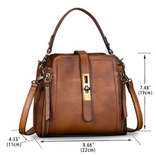 Load image into Gallery viewer, Genuine Leather Handbag for Women Vintage Handmade Satchel Crossbody Purse with Removable Top-Handle Strap