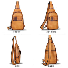 Load image into Gallery viewer, Genuine Leather Sling Bag - Vintage Sling Backpack for Men & Women - Fashion Shoulder & Crossbody Bag
