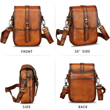 Load image into Gallery viewer, Genuine Leather Phone Purse for Women Vintage Leather Cell Phone Pouch Mini Small Shoulder Bag Crossbody Bag with Strap