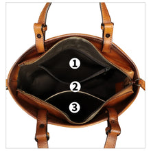Load image into Gallery viewer, Genuine Leather Satchel for Women Purse Embossed Leather Top Handle Handbag Handmade Crossbody Handbags Tote Bag