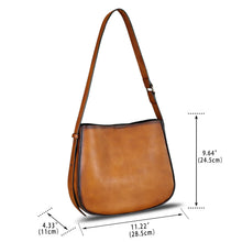 Load image into Gallery viewer, Genuine Leather Satchel Shoulder Bag for Women Vintage Handmade Handbag Retro Designer Hobo Bag Crossbody Pursee