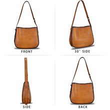Load image into Gallery viewer, Genuine Leather Satchel Shoulder Bag for Women Vintage Handmade Handbag Retro Designer Hobo Bag Crossbody Pursee