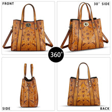 Load image into Gallery viewer, Genuine Leather Satchel for Women Purse Embossed Top Handle Shoulder Handbag Handmade Purse Crossbody Tote Bag