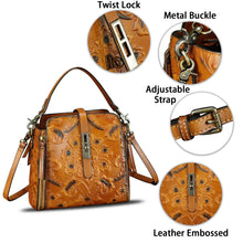 Load image into Gallery viewer, Genuine Leather Purses and Handbags for Women Retro Embossed Crossbody Shoulder Bag Satchel Pouch