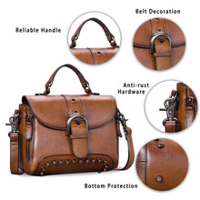 Load image into Gallery viewer, Genuine Leather Small Purses and Handbags for Women Vintage Real Leather Shoulder Bag Crossbody Purse Satchel Bags with Strap