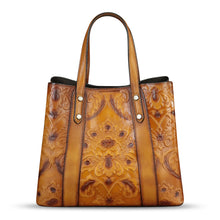 Load image into Gallery viewer, Genuine Leather Satchel for Women Purse Embossed Top Handle Shoulder Handbag Handmade Purse Crossbody Tote Bag