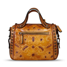 Load image into Gallery viewer, Genuine Leather Purses and Handbags for Women Vintage Embossed Leather Satchel Bags Shoulder Bag Crossbody with Strap