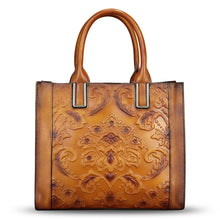 Load image into Gallery viewer, Genuine Leather Satchel for Women Embossed Handbag Top Handle Bags Handmade Purse Crossbody Tote Shoulder Bag