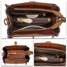 Load image into Gallery viewer, Genuine Leather Handbag for Women Vintage Handmade Satchel Crossbody Purse with Removable Top-Handle Strap