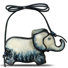 Load image into Gallery viewer, Genuine Leather Small Bag for Women Cell Phone Bag Pouch Handmade Cute Elephant Shape Fashion Shoulder Crossbody Bag