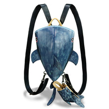 Load image into Gallery viewer, Genuine Leather Sling Bag for Women and Men Backpack Purse Handmade Cute Whale Shark Shape Shoulder Crossbody Backpack