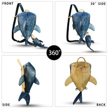 Load image into Gallery viewer, Genuine Leather Sling Bag for Women and Men Backpack Purse Handmade Cute Whale Shark Shape Shoulder Crossbody Backpack