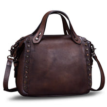 Load image into Gallery viewer, Genuine Leather Satchel for Women Handmade Vintage Crossbody Bag Shoulder Purses for Ladies