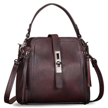 Load image into Gallery viewer, Genuine Leather Handbag for Women Vintage Handmade Satchel Crossbody Purse with Removable Top-Handle Strap