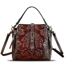 Load image into Gallery viewer, Genuine Leather Purses and Handbags for Women Retro Embossed Crossbody Shoulder Bag Satchel Pouch