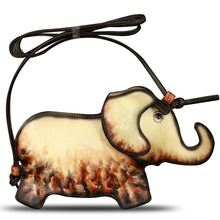 Load image into Gallery viewer, Genuine Leather Small Bag for Women Cell Phone Bag Pouch Handmade Cute Elephant Shape Fashion Shoulder Crossbody Bag