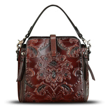 Load image into Gallery viewer, Genuine Leather Purses and Handbags for Women Retro Embossed Crossbody Shoulder Bag Satchel Pouch