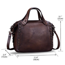 Load image into Gallery viewer, Genuine Leather Satchel for Women Handmade Vintage Crossbody Bag Shoulder Purses for Ladies