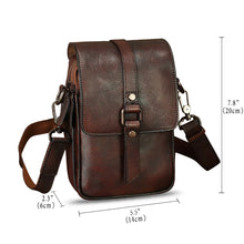 Load image into Gallery viewer, Genuine Leather Phone Purse for Women Vintage Leather Cell Phone Pouch Mini Small Shoulder Bag Crossbody Bag with Strap