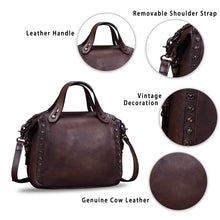 Load image into Gallery viewer, Genuine Leather Satchel for Women Handmade Vintage Crossbody Bag Shoulder Purses for Ladies