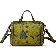 Load image into Gallery viewer, Genuine Leather Purses and Handbags for Women Vintage Embossed Leather Satchel Bags Shoulder Bag Crossbody with Strap