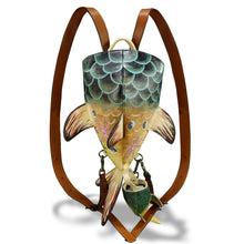 Load image into Gallery viewer, Genuine Leather Sling Bag for Women and Men Backpack Purse Handmade Cute Whale Shark Shape Shoulder Crossbody Backpack