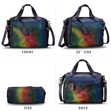 Load image into Gallery viewer, Genuine Leather Satchel for Women Handmade Vintage Crossbody Bag Shoulder Purses for Ladies