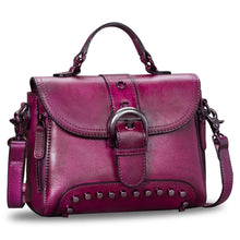 Load image into Gallery viewer, Genuine Leather Small Purses and Handbags for Women Vintage Real Leather Shoulder Bag Crossbody Purse Satchel Bags with Strap