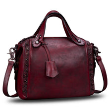 Load image into Gallery viewer, Genuine Leather Satchel for Women Handmade Vintage Crossbody Bag Shoulder Purses for Ladies