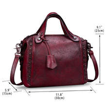 Load image into Gallery viewer, Genuine Leather Satchel for Women Handmade Vintage Crossbody Bag Shoulder Purses for Ladies