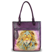 Load image into Gallery viewer, Genuine Leather Shoulder Bag for Women Hand Painted Leather Handbag Handmade Work Tote Bag Casual Hand Purse