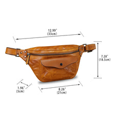 Load image into Gallery viewer, Genuine Leather Fanny Pack for Women and Men Vintage Real Leather Sling Bag Crossbody Bag Fashion Waist Bag Chest Purse