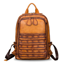 Load image into Gallery viewer, Genuine Leather Large Backpack for Men Vintage Laptop Knapsack Purse Rucksack Daypack High Capacity for Travel Bag